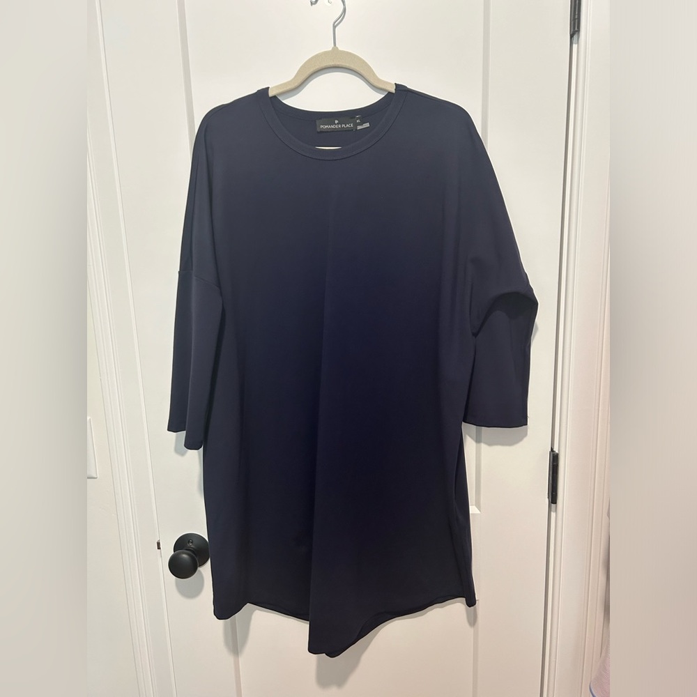 Pomander Place navy blue dress